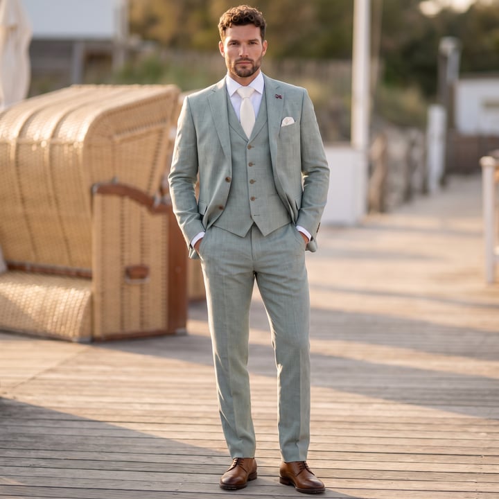 Kaufen Sie Atelier Torino 3-delig linnen kostuum  Groen für nur € 949,95 bei Henk ter Horst fashion