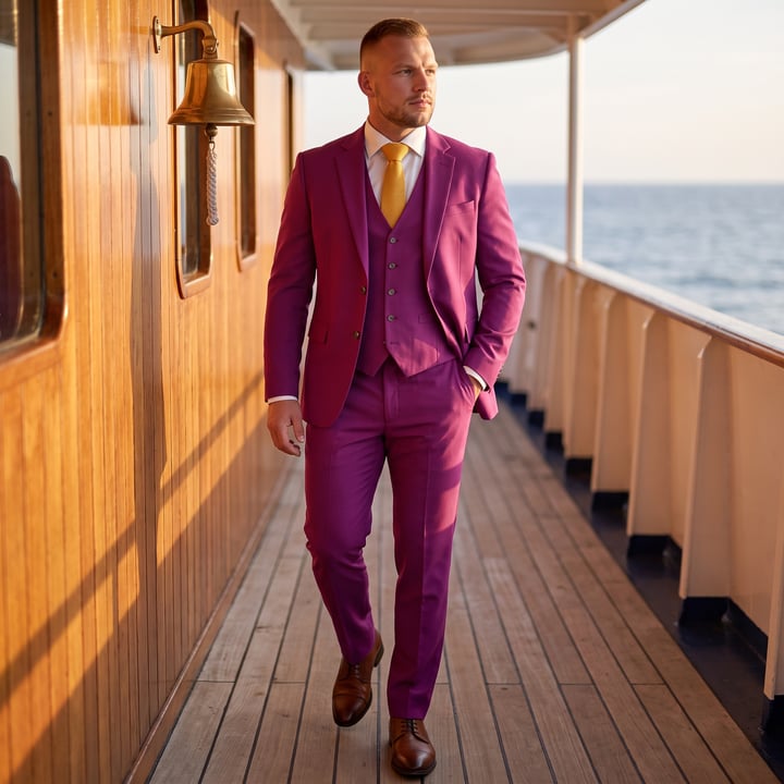 Kaufen Sie Henk ter Horst 3-teiliges Herrenanzug Einfarbig Lila für nur € 299,95 bei Henk ter Horst fashion