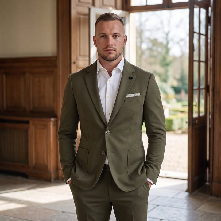 Kaufen Sie Henk ter Horst Slim-Fit baukasten Herrenanzug Trikot- Dunkelgrün für nur 309,90 € bei Henk ter Horst fashion