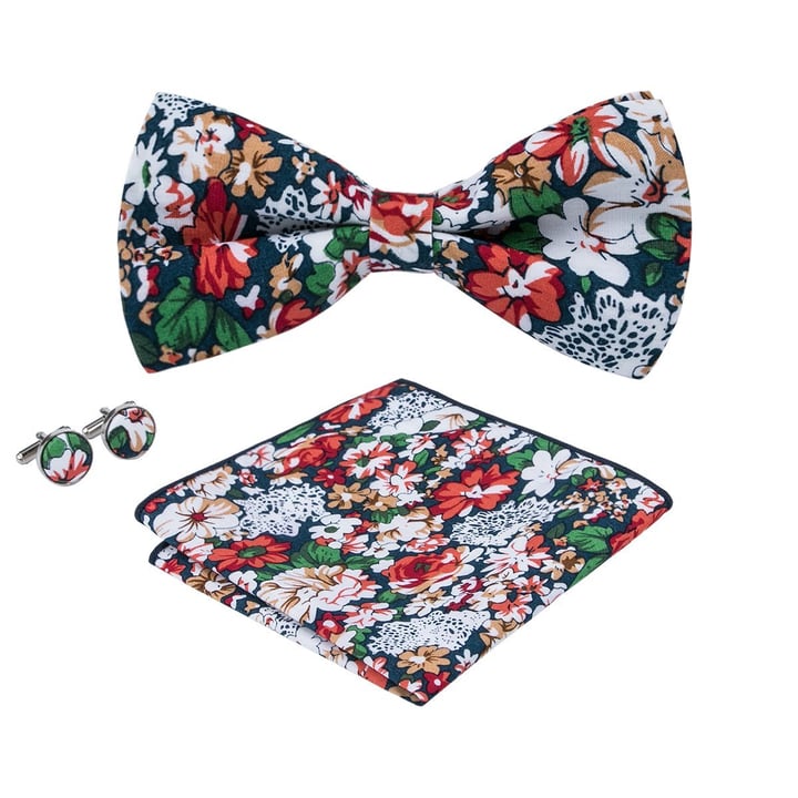 Kaufen Sie Fliege, Einstecktuch, Manschettenknöpfe Set. für nur € 49,95 bei Henk ter Horst fashion