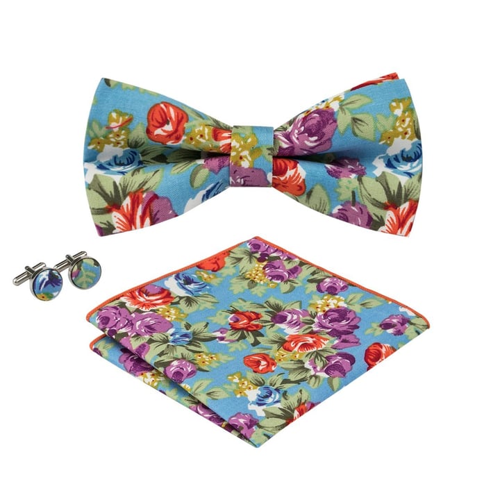 Kaufen Sie Fliege, Einstecktuch, Manschettenknöpfe Set. für nur € 29,95 bei Henk ter Horst fashion