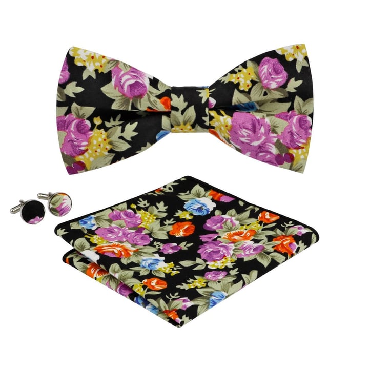Kaufen Sie Fliege, Einstecktuch, Manschettenknöpfe Set. für nur € 29,95 bei Henk ter Horst fashion