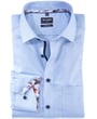 Olymp Luxor modern fit Baumwollhemd langarm Blau