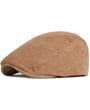Stilvolle und robuste flache Kappe aus 100% Baumwollcord Camel