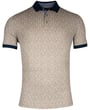 Baileys Stretch-Poloshirt mit kurzen Ärmeln und Karos Muster Beige