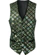Kaufen Sie Henk ter Horst Feestgilet jacquard diamantpatroon pailletten iriserend glanzend glitter waistcoat smokinggilet Petrol für nur 99,95 € bei Henk ter Horst fashion