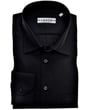 Ledub uni regular fit Hemd mit Semi-Spreizkragen und Brusttasche Schwarz