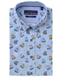 Kaufen Sie R.B. Boston regular fit 100% katoen button down korte mouw overhemd met print Blauw für nur 69,95 € bei Henk ter Horst fashion
