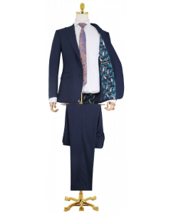 Kaufen Sie Henk ter Horst 2 delig herenkostuum met mooie voering. Opgesneden puntrever. Gemêleerd Donkerblauw für nur 299,95 € bei Henk ter Horst fashion