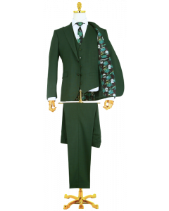 Kaufen Sie Henk ter Horst 3 delig herenkostuum met gilet en mooie voering. Opgesneden puntrever. Gemêleerd Donkergroen für nur 359,95 € bei Henk ter Horst fashion