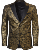 Velvet met goud paisley print Henk ter Horst Zwart